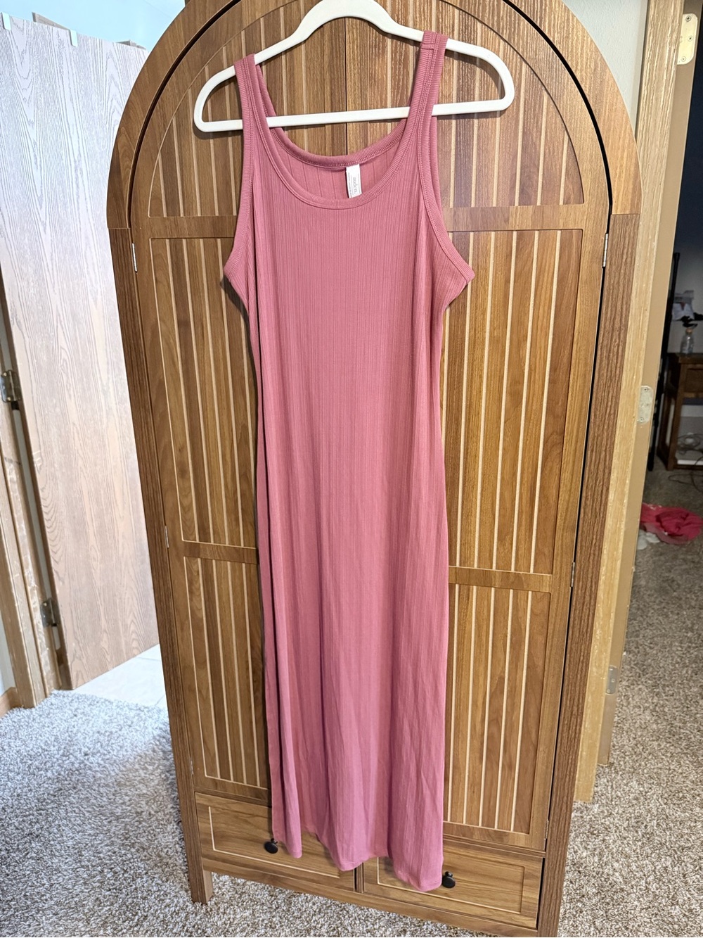Auden Ribbed Tank Maxi Dress in Dusty Rose